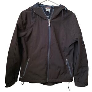BLACK DIAMOND Women’s Black Blue Gray Fleece Lined Full Zipper Front Hood Jacket